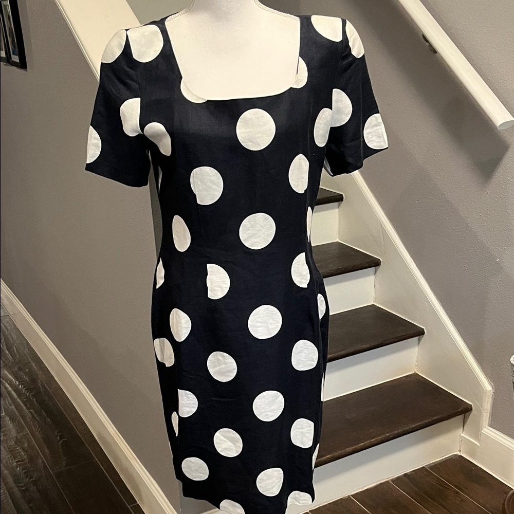 Ellen Tracy Black and White Polka Dot Mini Dress